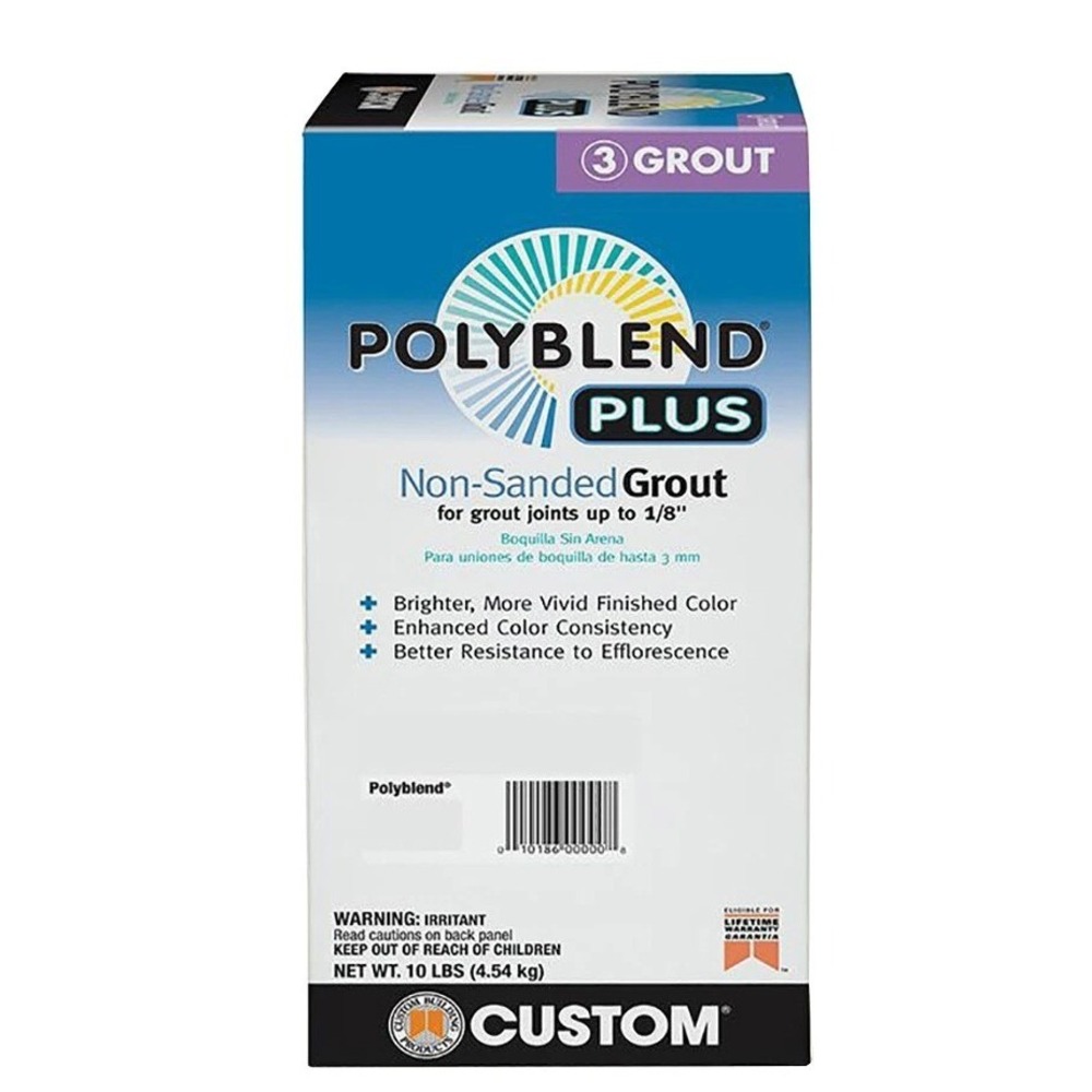 Custom Polyblend Plus Non-Sanded Grout 640 Arctic White 10 lb Box PBG64010